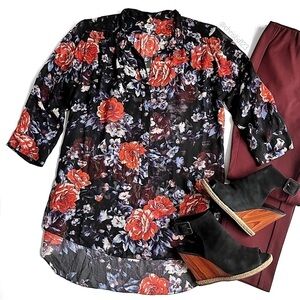 Aritzia Wilfred Silk Floral Print Top